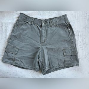 Rider’s High Waisted Cargo Shorts on Olive Green